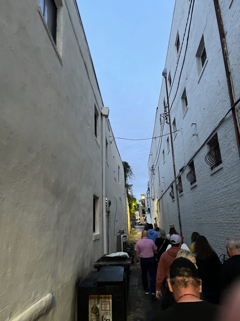 The Wilmington Ghost Walk took the group through lots of alleys, some more haunted than others
