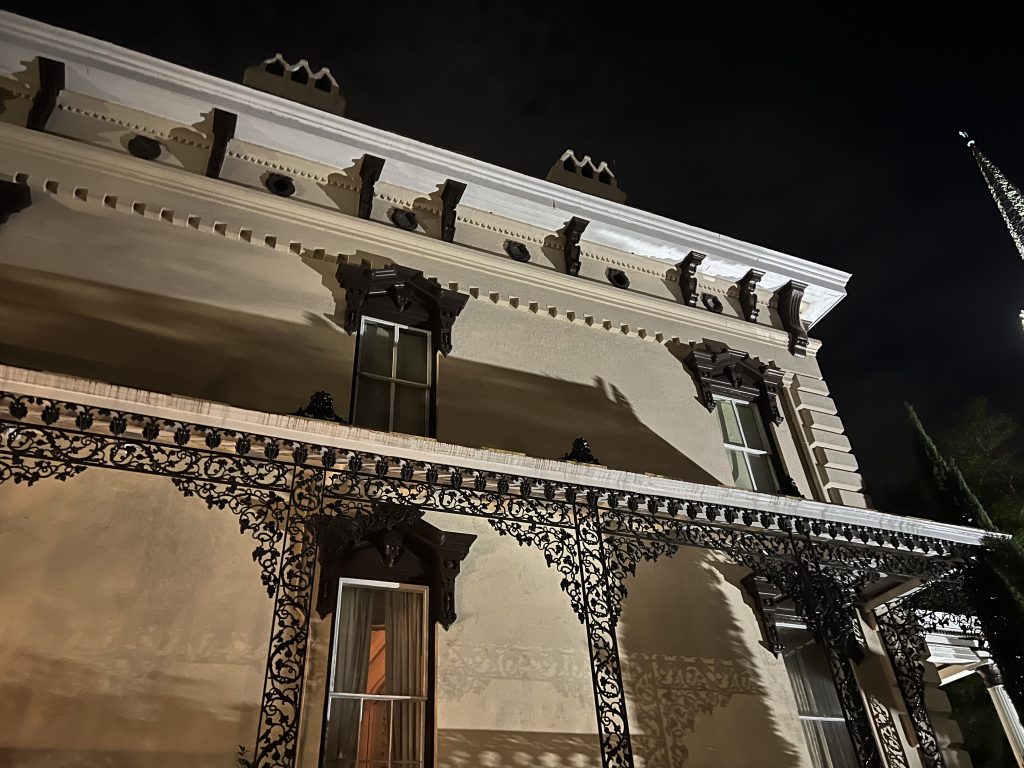 Shot of the Latimer House during the Wilmington Ghost Walk