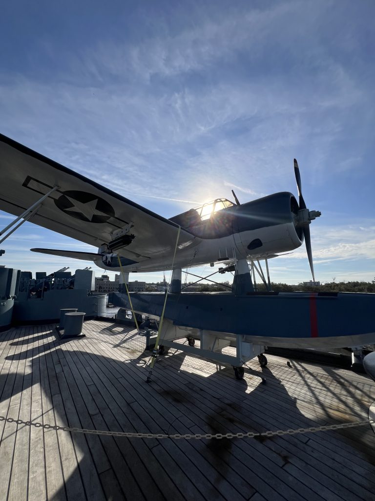 Early morning on Battleship North Carolina 