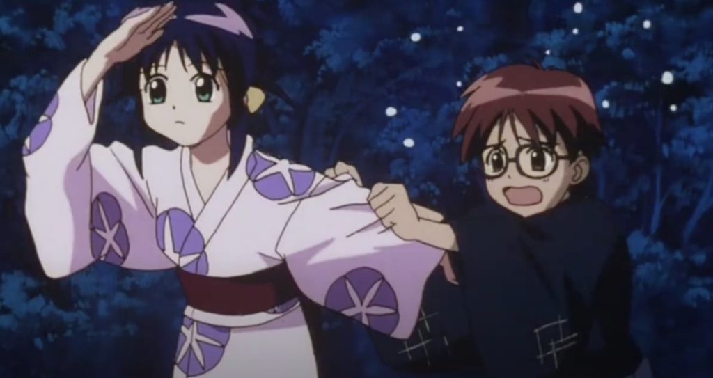 Mahoro and Suguru during the festival episode